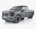 Ford F-150 Super Cab 6.5 ft Bed Lariat 2024 3D模型 wire render