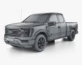 Ford F-150 Super Cab 6.5 ft Bed XLT 2024 3D模型 wire render