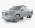 Ford F-150 Super Cab 6.5 ft Bed XLT 2024 3D-Modell clay render