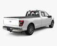 Ford F-150 Super Cab 8 ft Bed Lariat 2024 3D 모델  back view