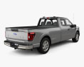 Ford F-150 Super Cab 8 ft Bed XLT 2024 3D模型 后视图