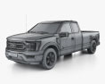 Ford F-150 Super Cab 8 ft Bed XLT 2024 3D-Modell wire render