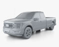Ford F-150 Super Cab 8 ft Bed XLT 2024 3D模型 clay render