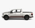 Ford F-150 Super Crew Cab 5.5 ft Bed King Ranch 2024 3D-Modell Seitenansicht