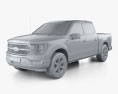 Ford F-150 Super Crew Cab 5.5 ft Bed King Ranch 2024 3D模型 clay render