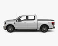 Ford F-150 Super Crew Cab 5.5 ft Bed Lariat 2024 3D-Modell Seitenansicht