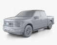 Ford F-150 Super Crew Cab 5.5 ft Bed Lariat 2024 3d model clay render