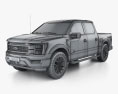 Ford F-150 Super Crew Cab 5.5 ft Bed Tremor 2024 3D模型 wire render