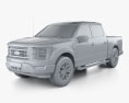 Ford F-150 Super Crew Cab 5.5 ft Bed Tremor 2024 3D模型 clay render