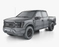 Ford F-150 Super Crew Cab 5.5 ft Bed XL STX 2024 3D-Modell wire render