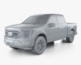 Ford F-150 Super Crew Cab 5.5 ft Bed XL STX 2024 3D模型 clay render