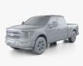 Ford F-150 Super Crew Cab 6.5 ft Bed King Ranch 2024 3D模型 clay render