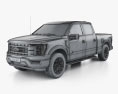 Ford F-150 Super Crew Cab 6.5 ft Bed Lariat Sport 2024 3d model wire render