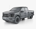 Ford F-150 Super Crew Cab 6.5 ft Bed Platinum 2024 3D-Modell wire render