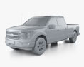 Ford F-150 Super Crew Cab 6.5 ft Bed Platinum 2024 3D-Modell clay render