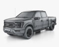 Ford F-150 Super Crew Cab 6.5 ft Bed XLT Sport 2024 3D模型 wire render