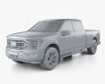 Ford F-150 Super Crew Cab 6.5 ft Bed XLT Sport 2024 3D 모델  clay render