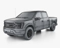 Ford F-150 Super Crew Cab 6.5 ft Bed XL 2024 3D模型 wire render