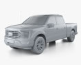 Ford F-150 Super Crew Cab 6.5 ft Bed XL 2024 3D模型 clay render