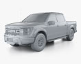 Ford F-150 Super Crew Cab 5.5 ft Bed Raptor 2024 3D模型 clay render