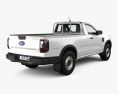 Ford Ranger Single Cab XL 2021 3D-Modell Rückansicht