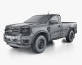 Ford Ranger Single Cab XL 2021 3D模型 wire render