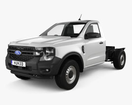 Ford Ranger シングルキャブ Chassis XL 2024 3Dモデル