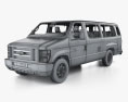 Ford E Passenger Van mit Innenraum 2014 3D-Modell wire render