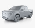 Ford F-150 Lightning Super Crew Cab 5.5 ft Bed Lariat 2024 3Dモデル clay render