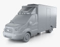 Ford Transit Box Truck 2021 3d model clay render
