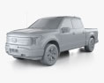 Ford F-150 Lightning Super Crew Cab 5.5 ft Bed PRO 2024 3D模型 clay render