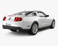 Ford Mustang V6 coupe 带内饰 和发动机 2015 3D模型 后视图