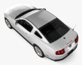 Ford Mustang V6 쿠페 인테리어 가 있는 와 엔진이 2015 3D 모델  top view