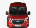 Ford Transit Panel Van L2H2 з детальним інтер'єром 2021 3D модель front view