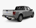 Ford F-150 Super Cab XL with HQ interior and engine 2017 3d model back view