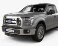 Ford F-150 Super Cab XL with HQ interior and engine 2017 3d model
