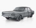 Ford Zephyr saloon 1973 3D-Modell wire render