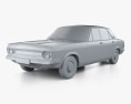 Ford Zephyr saloon 1973 3D-Modell clay render