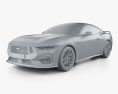 Ford Mustang GT US-spec coupe 2024 3d model clay render