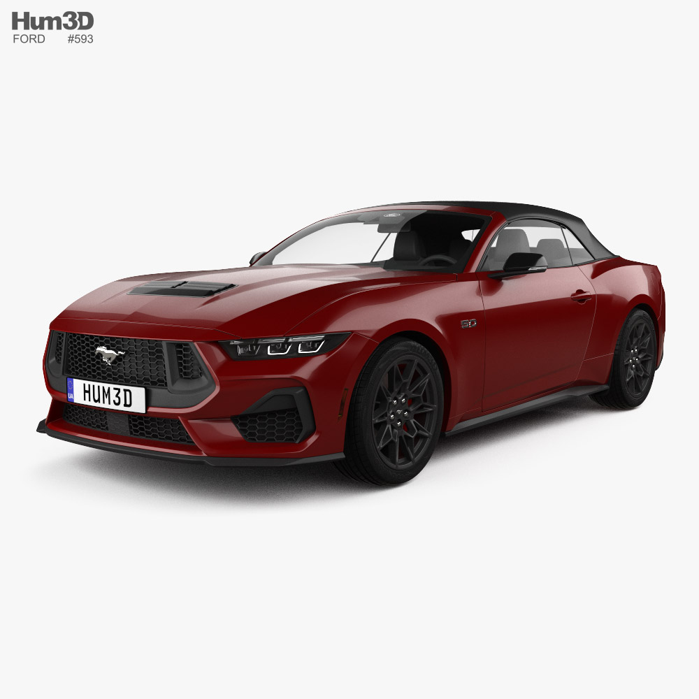 Ford Mustang GT US-spec convertible 2024 3D model