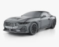 Ford Mustang GT US-spec 敞篷车 2024 3D模型 wire render