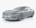 Ford Mustang GT US-spec コンバーチブル 2024 3Dモデル clay render