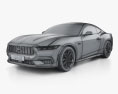 Ford Mustang EcoBoost US-spec купе 2024 3D модель wire render