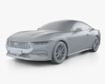 Ford Mustang EcoBoost US-spec coupe 2024 3d model clay render