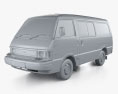 Ford Econovan Passenger Van 1986 3D-Modell clay render