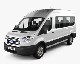 Ford Transit Passenger Van L2H3 with HQ interior 2015 3Dモデル