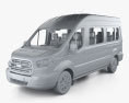 Ford Transit Passenger Van L2H3 with HQ interior 2015 Modello 3D clay render
