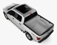 Ford F-150 Super Crew Cab XLT インテリアと 2017 3Dモデル top view