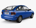 Ford Festiva Trio 3도어 해치백 2000 3D 모델  back view
