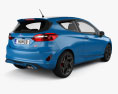 Ford Fiesta 3-door ST with HQ interior and engine 2022 3d model back view